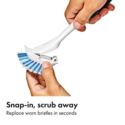 OXO Good Grips Dish Scrub Brush with Non-Slip Handle, Nylon Bristles