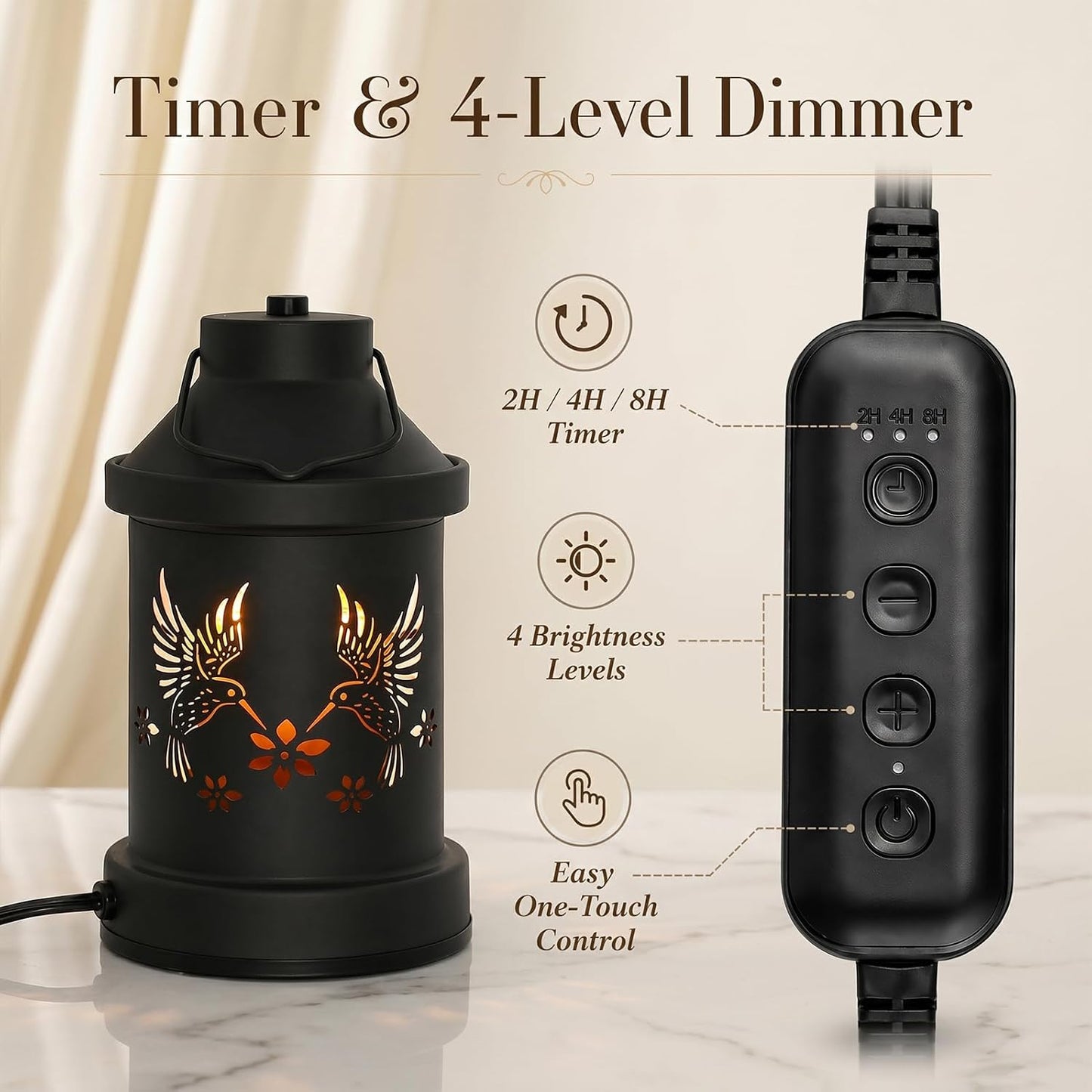 Eandisom Hummingbird Candle Warmer Lamp Timer - Birthday Gifts for Women