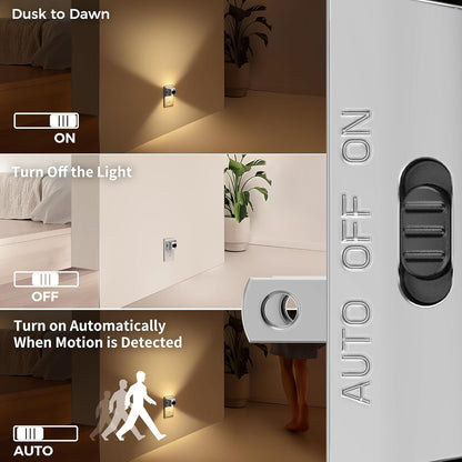 DORESshop LED Night Light[2 Pack], Night Lights Plug into Wall, 3 Mode Plug in Night Light with Motion Sensor, Dusk to Dawn Sensor, Nightlights for Adults, Bedroom, Bathroom, Hallway