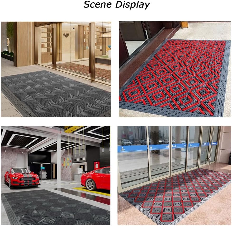 Boot Scraper Rug Mats,Heavy Duty Outdoor Waterproof Door Mats, Commercial Anti-Skid Splicing Cushion Mat, Nylon Brush Heavy Duty Door Mat for Pool Shopping(120x150cm)(Gray-a,75 * 90cm)
