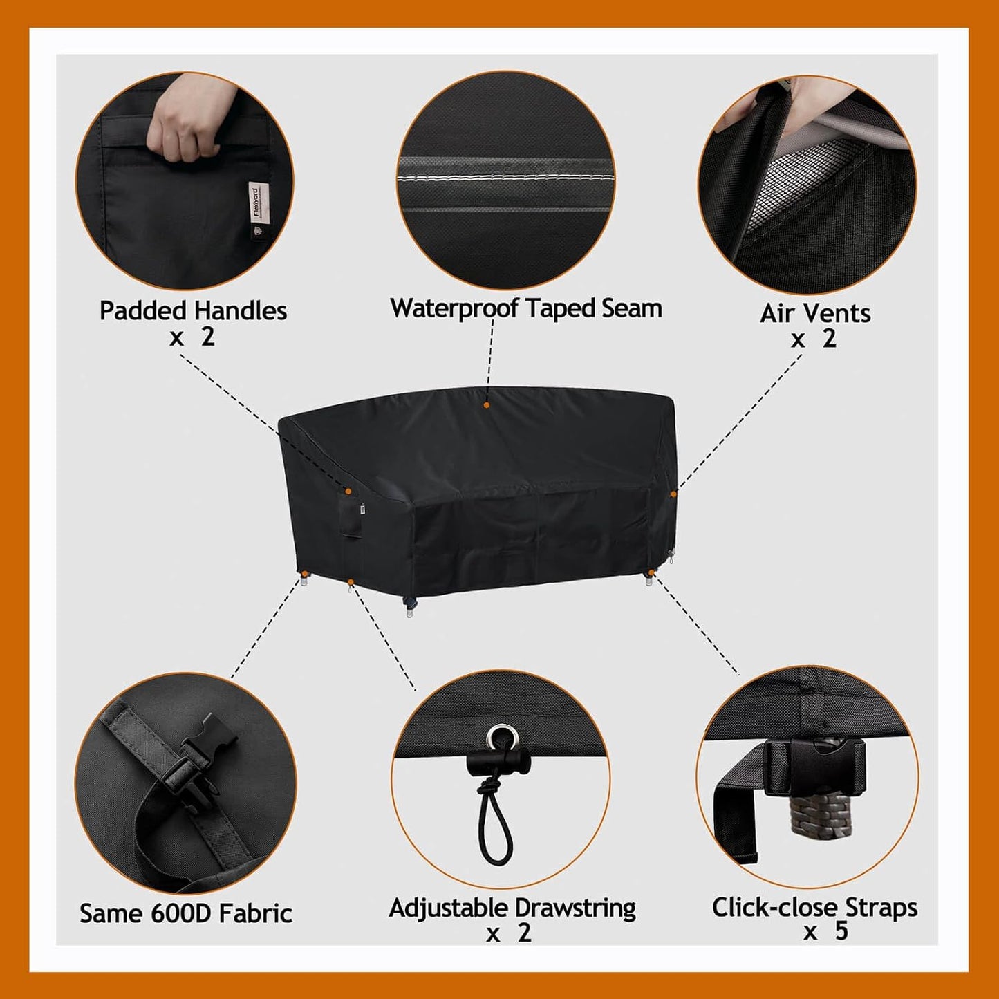 Patio Deck Box Cover, 63x30 Inch Fire Pit Covers with Straps and Handles, Waterproof Heavy Duty Outdoor Furniture Winter Cover for Keter, Suncast, Lifetime Container