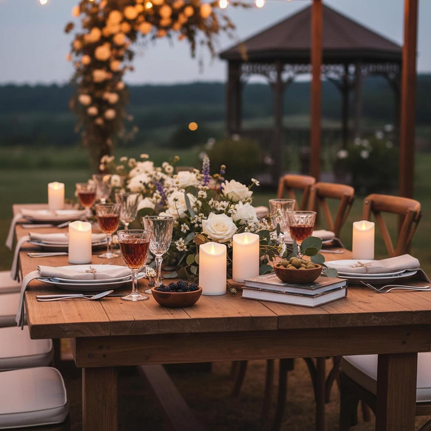 Flameless Candles 4" 5" 6" Set of 3 Ivory Outdoor Indoor Pillars 3" Diameter Battery Operated Flickering Candles Include 10-Key Remote Timer Function 400+ Hours Requires 2 AA Batteries（3 Pack)