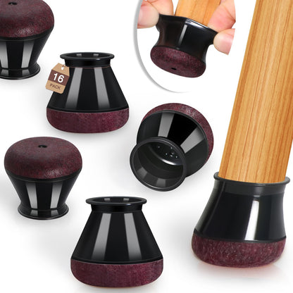 YOZON Chair Leg Floor Protectors Felt Furniture Pads Silicone Caps | Chair Leg Protectors for Hardwood Floors 32 Pack Anti-Scratch Reduce Noise Clear Round Medium Fit 3/4" to 1-3/16" (19-30mm)