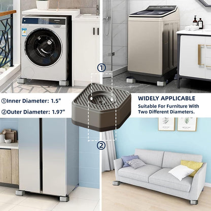 Anti Vibration Pads for Washing Machine, 4Pcs Washer Feet - Stops Moving, Walking - Prevents Noise, Vibration Transfer, Universal Size