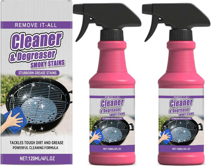 Fast-Acting Heavy-Duty Grill Degreaser Spray, BBQ Grill Cleaner Spray for Outdoor Grills, Safe Heavy Duty Cleaner for Burnt Food & Grease, for Stubborn Splatters, Stove Top, Grill, Drip Pans (1PCS)