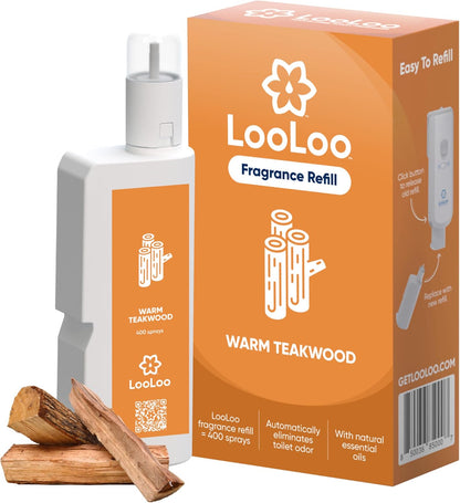 Loo Loo Touch Free Toilet Freshener Refills, Natural Essential Oils – Toilet Smell Eliminator, Bathroom Deodorizer, Air Freshener Spray for Bathroom, Clean Cotton Fragrance, 2.0 Fl Oz