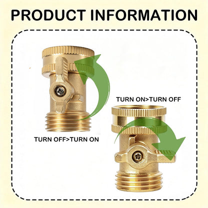 Hourleey Brass Garden Hose Shut Off Valve, 2 Pack Heavy Duty 3/4 Inch Solid Brass Garden Hose Shut Off Valve with 10 Extra Rubber Washers