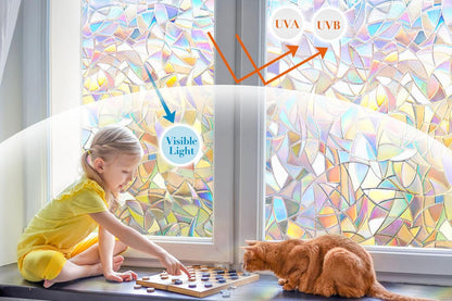 Niviy Window Privacy Film Static Cling Non-Adhesive Window Film Frosted Glass Bathroom Door Decoration Privacy Covering (17.7"x 78.7")