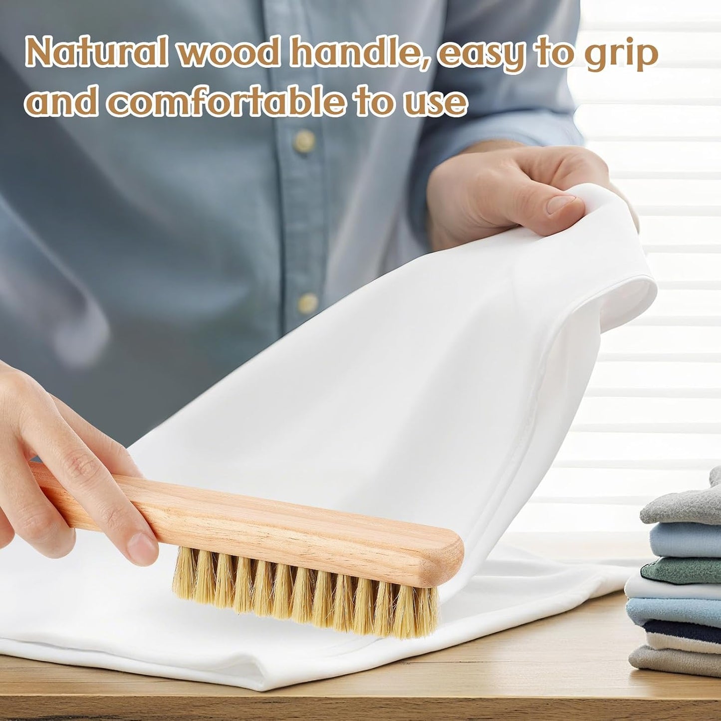 3 Pcs Wood Laundry Stain Brush Stain Remover Brushes with Boar Bristle Small Stain Brush for Clothes for Scrubbing Stains from Furniture Fabric Leather(3 Pcs C)