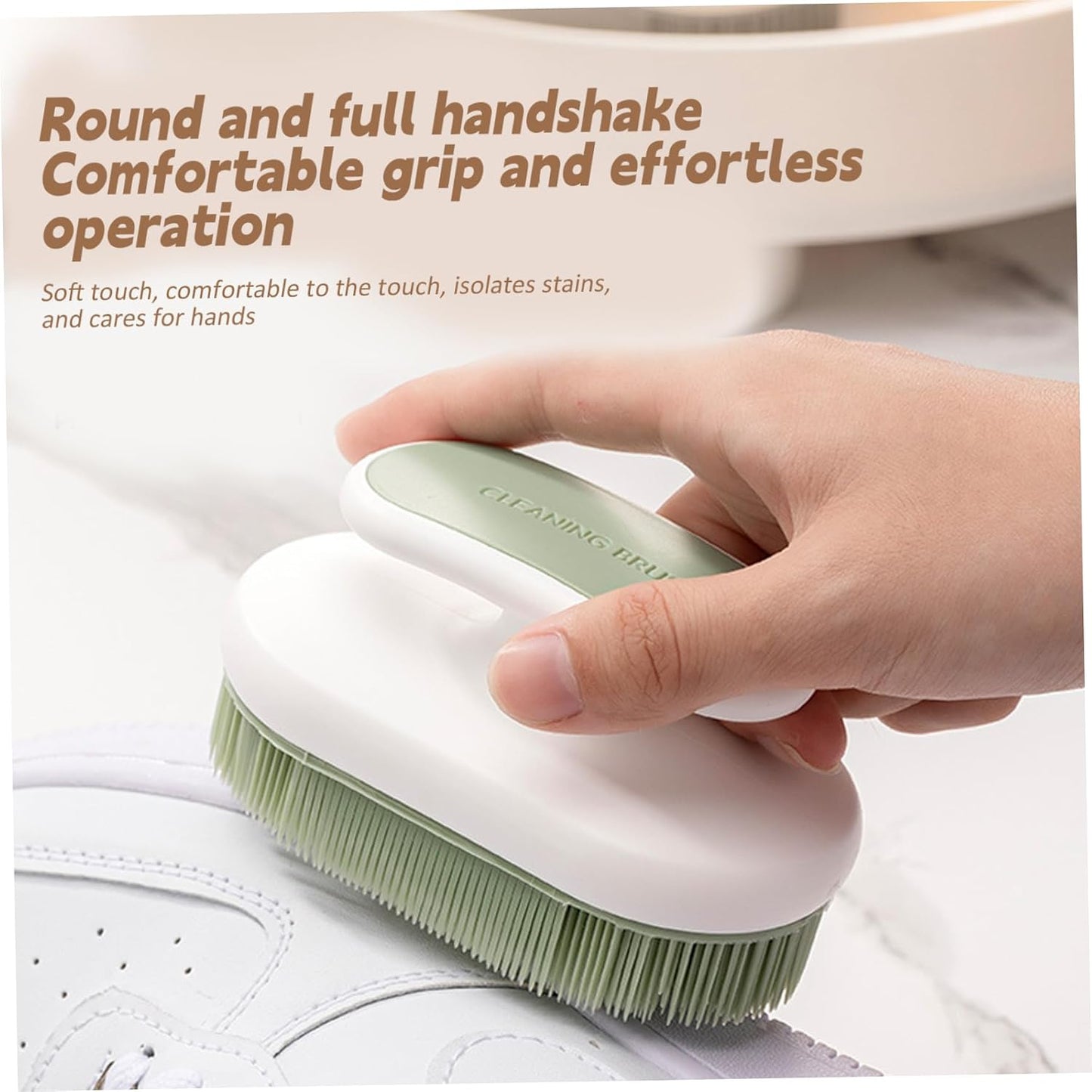 Laundry Scrub Brush 2Pcs Laundry Brush, Soft Bristle PE Clothing Stain with Comfortable Grip for Washing Clothes, Hats, Underwear