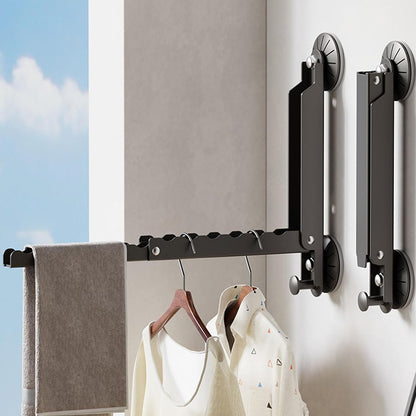 Wall Mounted Drying Rack with Extendable Heavy Duty Design. Ideal for Laundry Rooms, Bathrooms, and Balconies. Space Saving Storage Solution for Towels and Clothing (White)