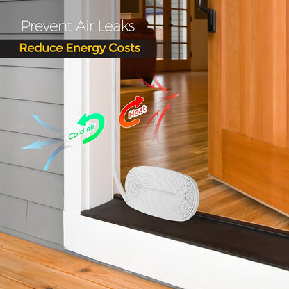 Weather Stripping Door Seal Strip - Soundproof Q-Shaped Foam for Exterior Door Frame, Large Gap Seal, Noise Cancelling, Easy to Install (Black, 26FT)