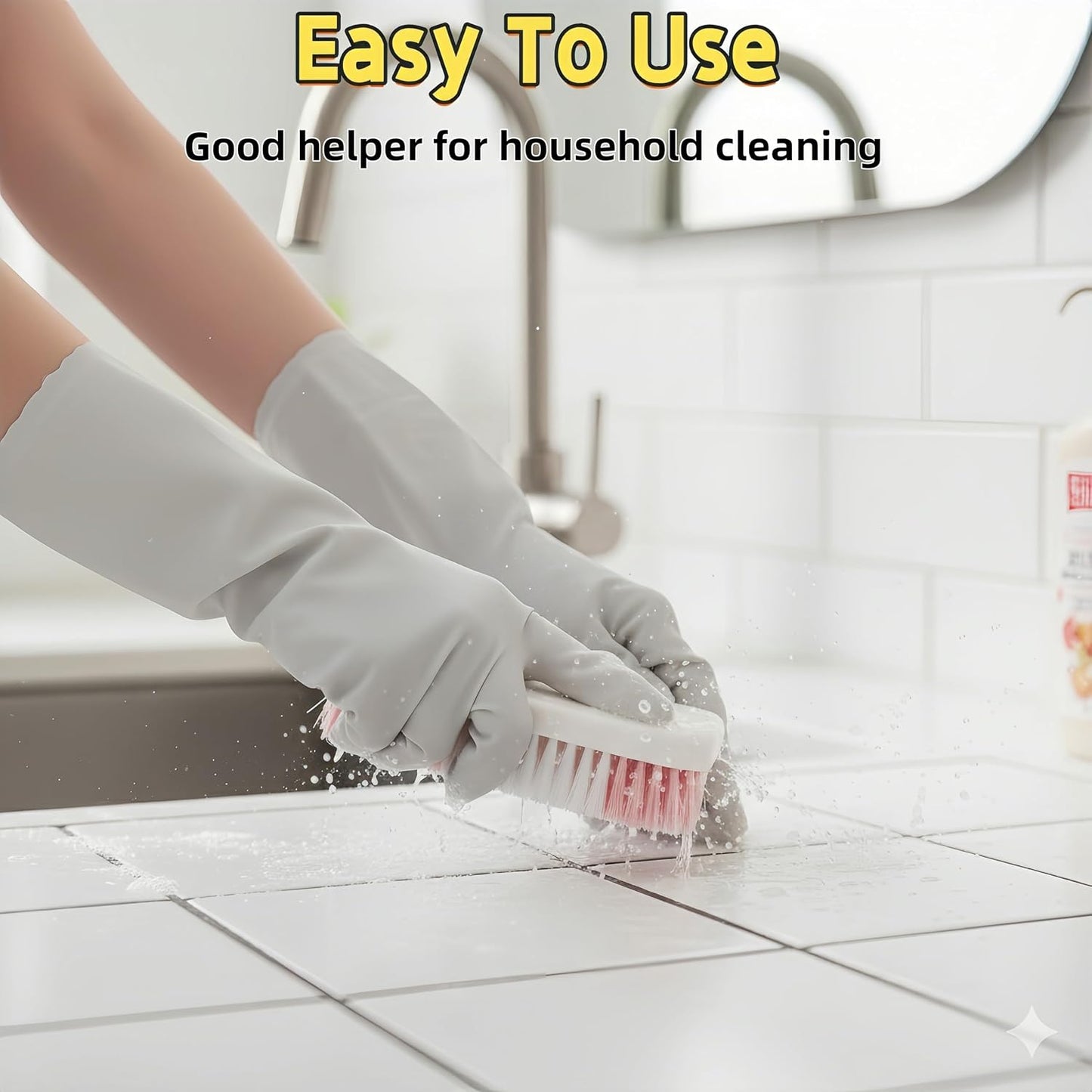Outdoor Scrub Brush Heavy Duty Scrub Brushes Scrubbing Cleaning Brush Set | 4 Pack Scrub Brush for Cleaning with Stiff Bristle Deep Cleaning Brushes for Bathroom, Floor, Shower, Carpet, Bathtub