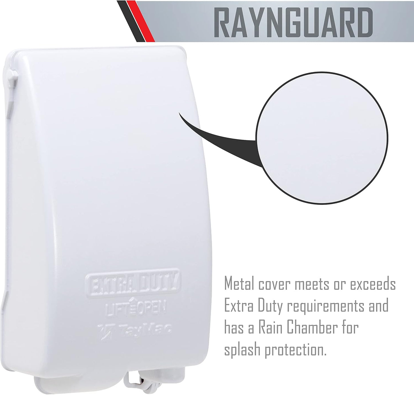 TayMac MX4280WH EXTRA DUTY White 1-Gang Expandable Weatherproof In-Use 2-in. to 3-1/2-in. In-Use Electrical Outlet Cover, Vertical, Outdoor Outlet Cover for Electrical Box, UFAST Configuration