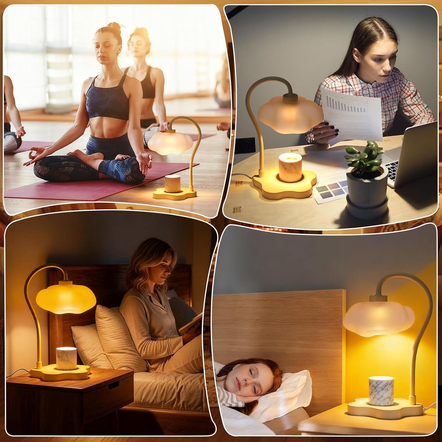Glooglitte Cloud Candle Warmer Lamp with Timer Dimmer Cute Warming Lamp Adjustable Wax Melt Light Bedside Table Scented Wax Light for Bedroom House Living Room Birthday Gift for Women