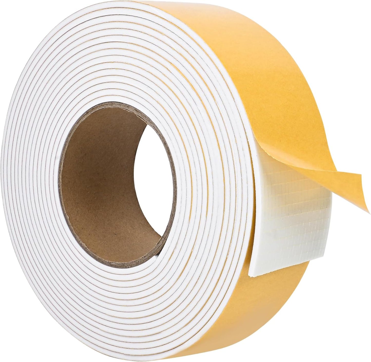 ToLanbbt White Door Window Weather Stripping Self Adhesive Foam Tape High Density Foam Sealing Strip Window Insulation Weatherproof Gasket Tape for Doors and Windows (1/2" W X 1/8" T X 16.5')