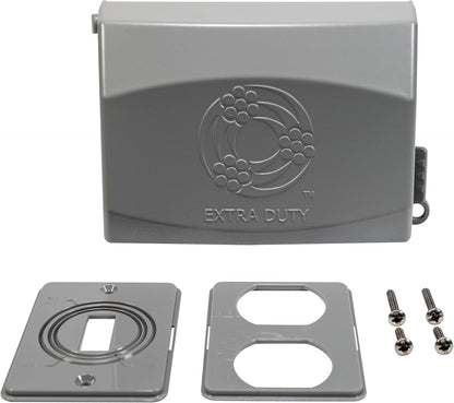 Southwire Metal Weatherproof Electrical Outlet Cover, Vertical 1-Gang, Extra Duty, 9-in-1 Gray