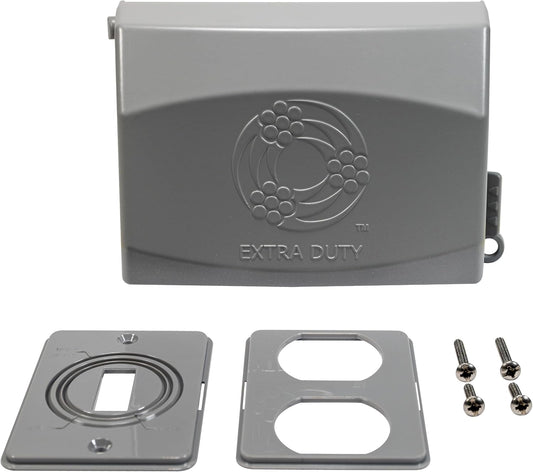 Southwire Metal Weatherproof Electrical Outlet Cover, Vertical 1-Gang, Extra Duty, 9-in-1 Gray