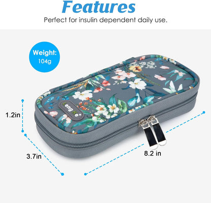 YOUSHARES Insulin Cooler Travel Case with Temperature Display - Refrigerated Medicine Cooling Bag with 2 TSA Approved Ice Pack, Medication Pen Diabetic Supplies Organizer for Trip and Daily