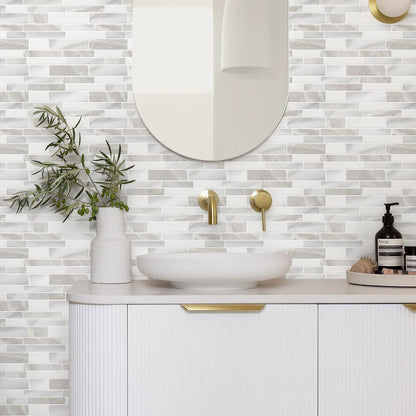 STICKGOO Thicker Design Peel and Stick Tile Backsplash, 12”×12” Stick on Backsplash for Kitchen, Self Adhesive Tile Stickers for Kitchen Backsplash and Bathroom(10 Sheets, Vintage Stone)