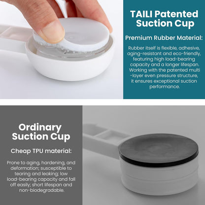 TAILI Suction Cup Razor Holder in Shower 2 Pack, Towel, Loofah, Shaver Holder for Bathroom Wall, Powerful Suction Cup Shower Hooks, Easy to Install and Reuse, White