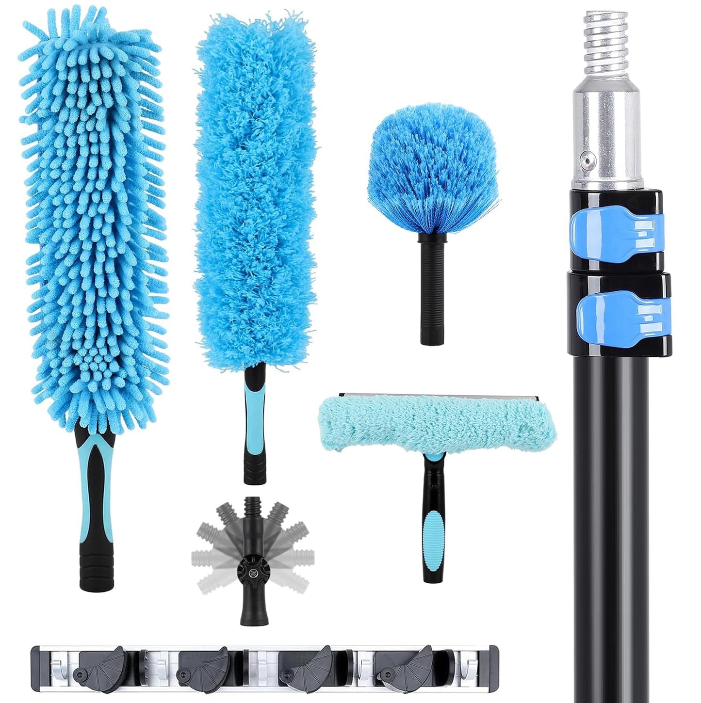 20ft High Reach Duster Kits for Cleaning (with 5-12ft Extension Pole)
