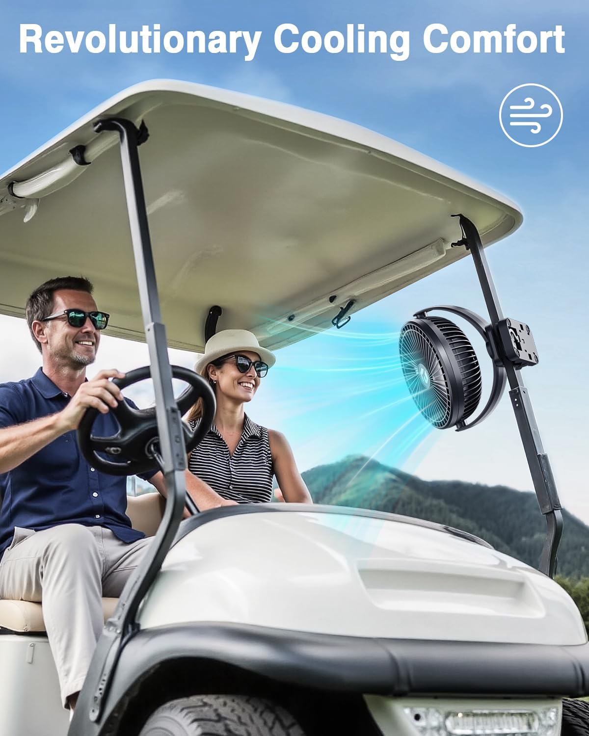 FRIZCOL 20000mAh 8 Inch Portable Clip On Fan,Battery Operated Golf Cart Fan with Lights, USB Fans Small Desk Fans Personal Quiet Fans for Office Stroller Bedroom and Camping