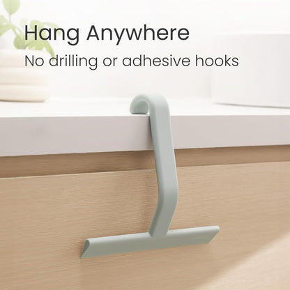 dancemoon JustHang Shower Squeegee for Glass Doors, All-in-One Award-Winning Silicone Squeegee with Built-in Hook for Bathroom, Window, Mirror, Tile Wall, Car, Streak-Free Cleaner Tool, 10-Inch Black
