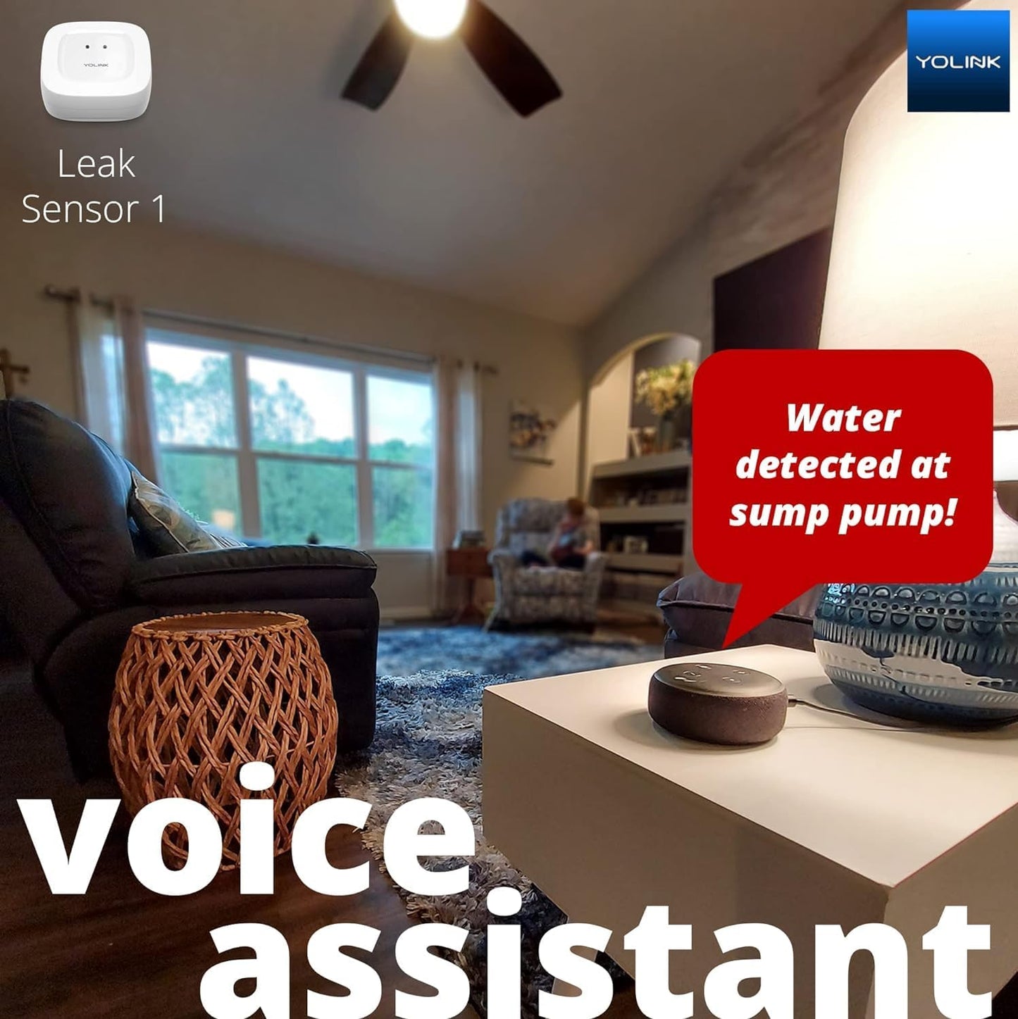 YoLink Water Leak Starter Kit: Hub + 4 Leak Sensor 1 (Silent), LoRa Long-Range, App/SMS/Email Alerts, D2D Offline Triggers, 2 AAA Up to 5-Year Battery, Compatible with Alexa/IFTTT/Home Assistant