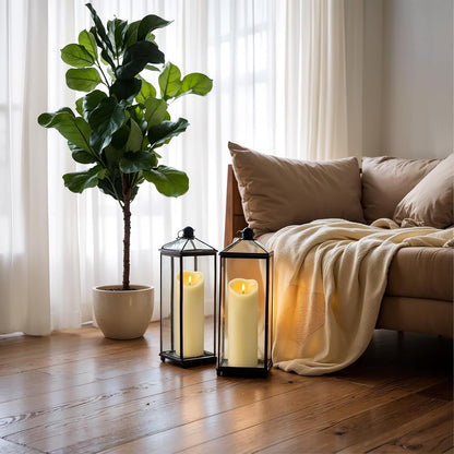 Amagic IP65 Waterproof Outdoor Flameless Candles with Remote, LED Candles Battery Operated with Timer, Flickering Fake Pillar Candle for Outside Patio Yard Decor, Ivory, Set of 5, D3 X H4 5" 6" 8" 8"