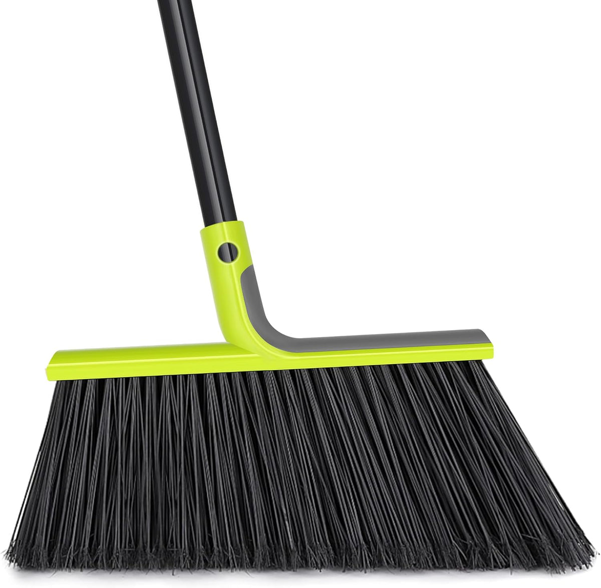 TidyBliss Outdoor Broom Heavy Duty, 56 inches Tall Commercial Soft Bristle Angle Brush for Sweeping Outside Patio Garden Porch Deck Shop Restaurant Garage House Lobby Hardwood Floors (Green)