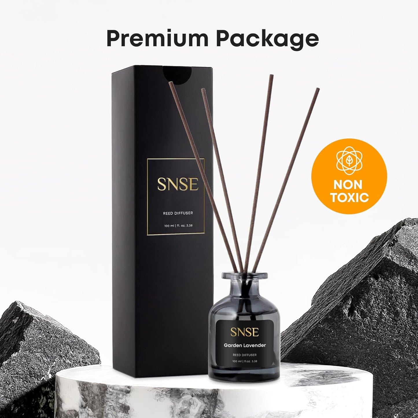 SNSE Clean Linen Reed Diffuser Set | 3.38 oz Scent Fragrance Oil Diffuser for Bedroom, Bathroom, Home Décor and Gift, Decorative Air Fresheners with Sticks