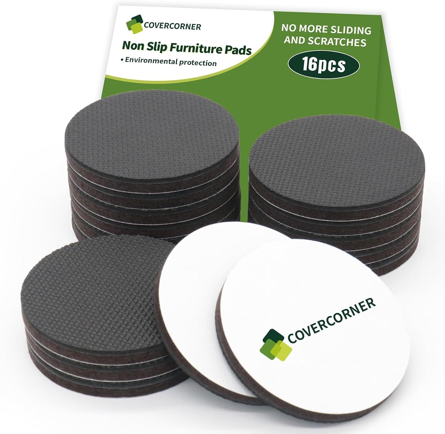 Non Slip Furniture Pads 36 PCS 1'' Square - Anti Slip Furniture Pads - Self Adhesive Rubber Feet Furniture Feet - Chair Leg Floor Protectors - Keep Furniture in Place