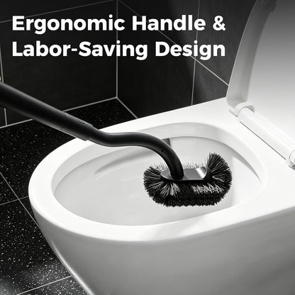 Toilet Bowl Brush and Holder, OSCIOSS Toilet Brush Set with Ergonomic Design, Compact Size, Durable Bristles, RV Toilet Brushes & Holders for Dead Corner Clean (White, 1pack)