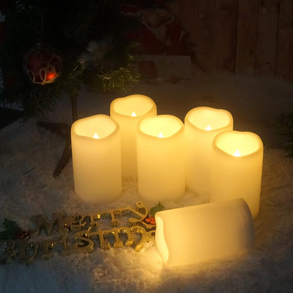 CANDLE CHOICE Waterproof Outdoor Battery Operated Flameless Candles with Remote Timer Plastic Flickering Fake Electric LED Pillars for Lantern Garden Wedding Christmas Decorations 3x4 Inches 3 PCS