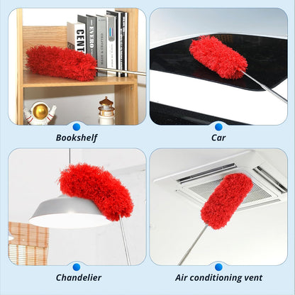 ZZ LAZYCOTTAGE Microfiber Feather Duster for High Reach, Lightweight Ceiling Fan Cleaner, 91.5" Telescopic Pole, Cobweb Duster with Extension Pole for Home & Car