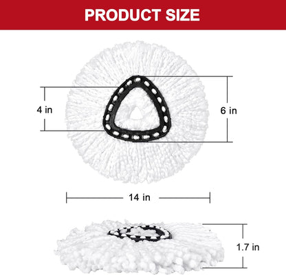 4 Pack Mop Heads Replacements for O-Ceda Easy Wrin Spin System, Microfiber Refills, Easy Cleaning Mop Repalce Head