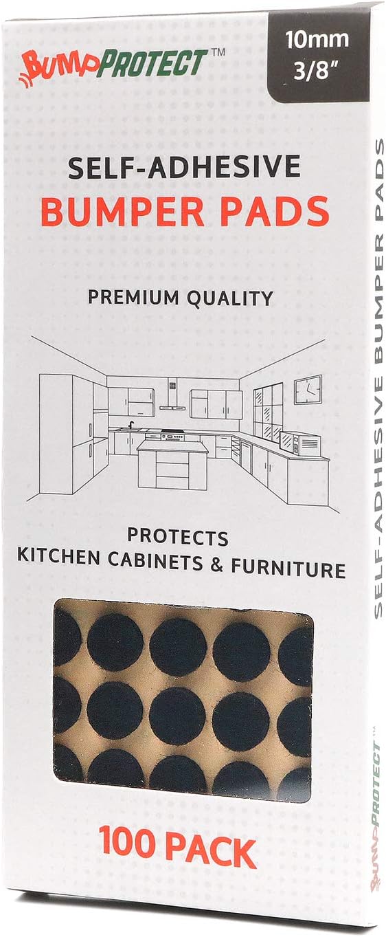Furniture Felt Pads 3/8" (10mm) Diameter Round 3M Self Adhesive Protects Kitchen Cabinets, Drawers, Desks and Furniture Against Bumps and Scratches 100 Pack - Grey