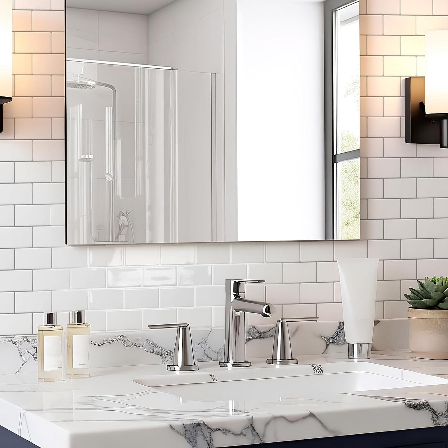Art3d Peel and Stick Backsplash for Kitchen White Subway (10 Tiles, Thicker Design)