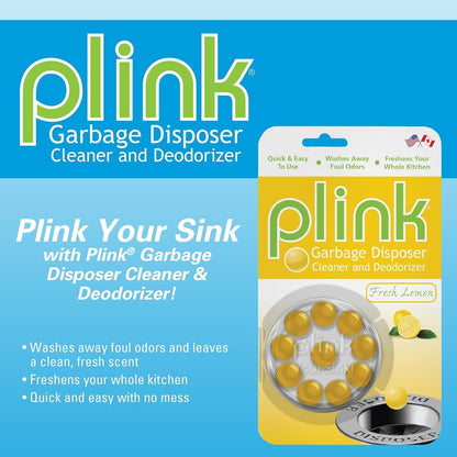Plink Garbage Disposal Cleaner, Freshener & Odor Removing Balls, Easy to Use, Fresh Lemon Scent, 40 Count