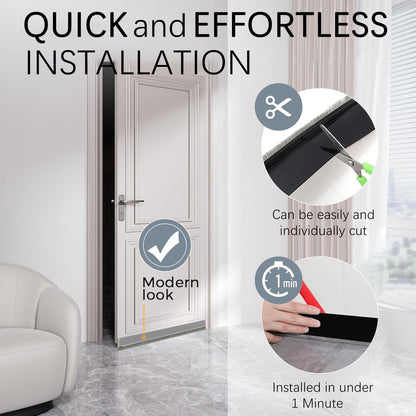 2 Pack Door Sweep Brush, Under Door Draft Stoppers with Brush, Draft Stopper for Bottom Reduce Noise, Weather Stripping for Doors Exterior with Self Adhesive, 2" W x 39" L, White