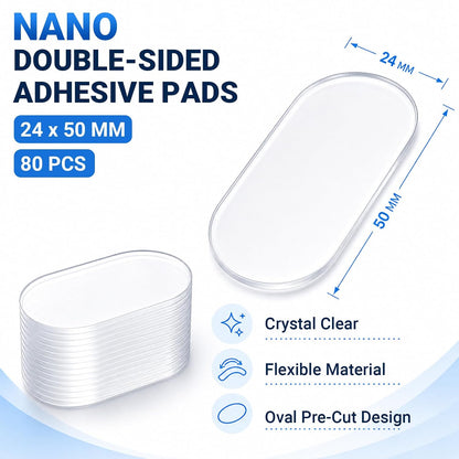 48PCS Nano Double Sided Adhesive Pads,Waterproof No Damage Removable Heavy Duty Mounting Tapes,Clear Residue-Free Strong Sticky Pads for Walls,Hanging Pictures, DIY Craft Home Office