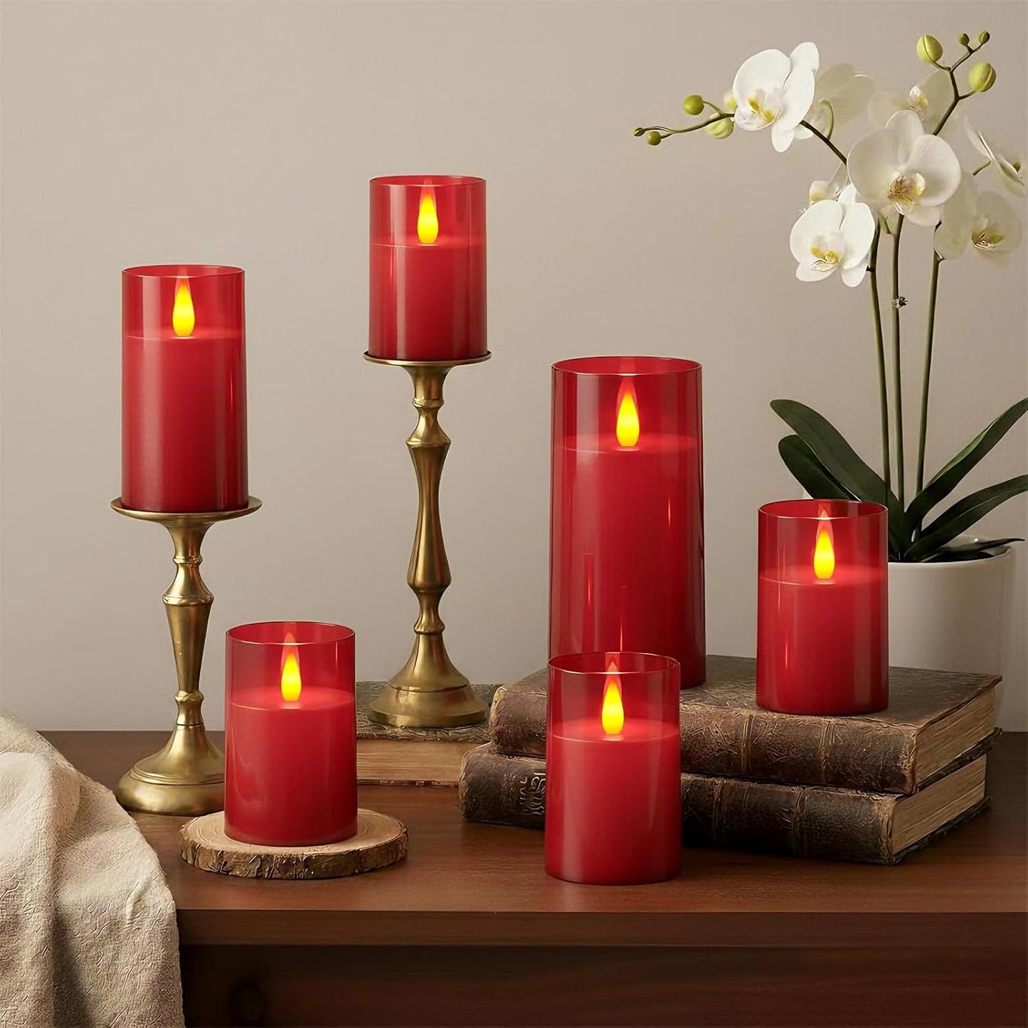 Raycare Flameless Electronic Pillar Candles with Remote Control and Timer- Battery Operated Realistic Flickering LED Fake Candle for Home, Wedding, Valentine's Day, Decor,White,Set of 2(3"x6"6")