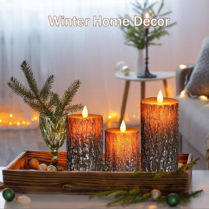 Flameless Candles Lights, Set of 3 Flickering LED Candles with Remote & Timer, Dimmable Electric Pillar Candles Battery Operated, Green Candles for Home St. Patrick’s Day Christmas Decor (Green)