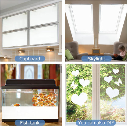 HIDBEA Frosted Window Privacy Film - Non Adhesive Static Cling Glass Stickers Sun UV Blocking Heat Control Door Covering Decals for Home Office, 23.6 x 78.7 Inch