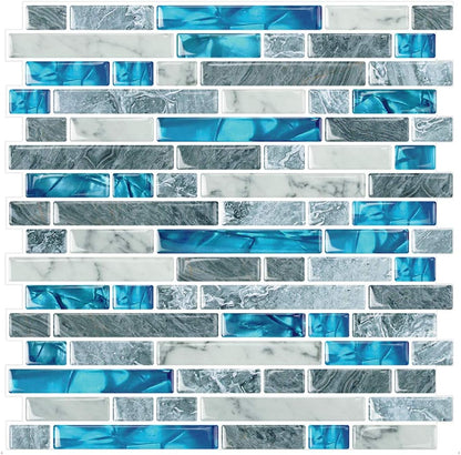 STICKGOO Thicker Design Peel and Stick, Self Adhesive Stick On Tile Backsplash for Kitchen and Bathroom, Beige & White, 12”×12”, 10 Sheets