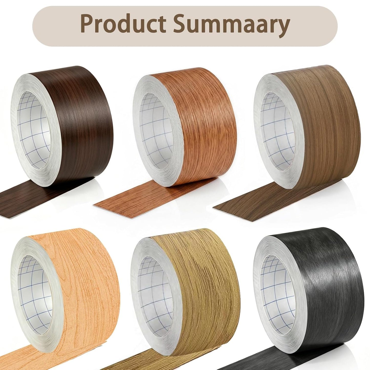 GSCIT Club Wood Grain Repair Tape, 2.4 inch X 15ft Self Adhesive Maple Grain Repair Patch for Tables, Chairs, Baseboards, Doors, Windows, Floors, Handicraft DIY. - Colors B