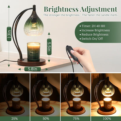 Candle Warmer Lamp with Timer Dimmer - Electric Light Wax Warmer for Jar Candles - Lamp with 2 Bulbs, Unique Birthday Gifts for Women Mom House Warming Gifts New Home Decor