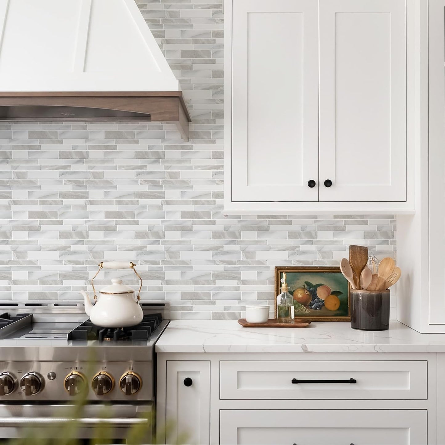 STICKGOO Thicker Design Peel and Stick Tile Backsplash, 12”×12” Stick on Backsplash for Kitchen, Self Adhesive Tile Stickers for Kitchen Backsplash and Bathroom(10 Sheets, Vintage Stone)