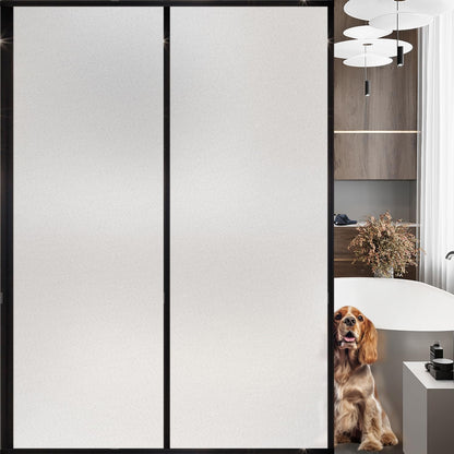 Frosted Window Film, Removable Glass Door Privacy Film, Suitable for Bathrooms, Offices, Static Cling Decorative Film, Reusable Window Stickers (Pure, 17.5X78.7 Inch)
